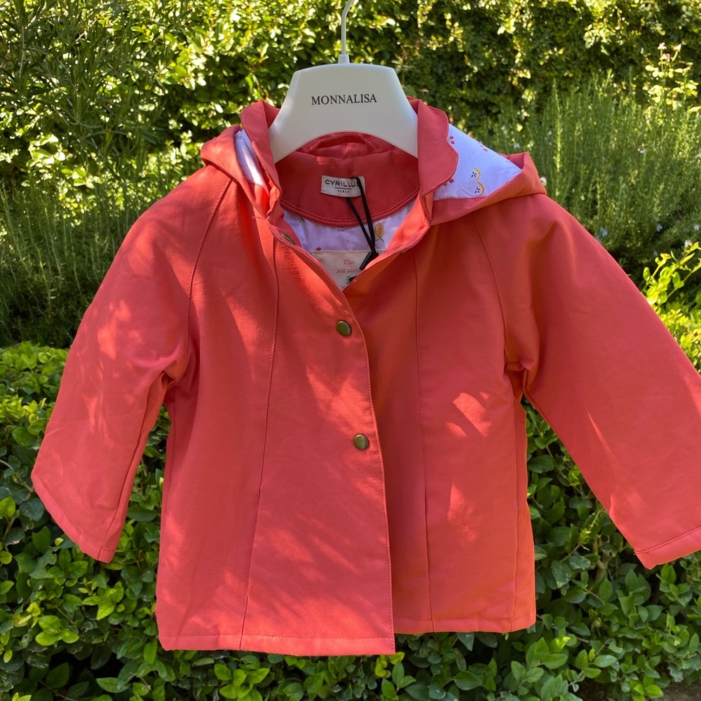 Cyrillus Toddler Raincoat/Trench coat 36m Corral color